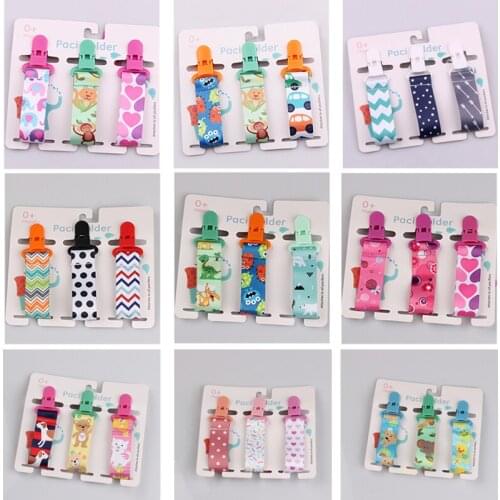 3pcs Baby Pacifier Clip Chain Newborn Baby Dummy Pacifier Soother Nipple Chain Clip Buckle Anti-out Clip Holder Anti-Drop Hanger