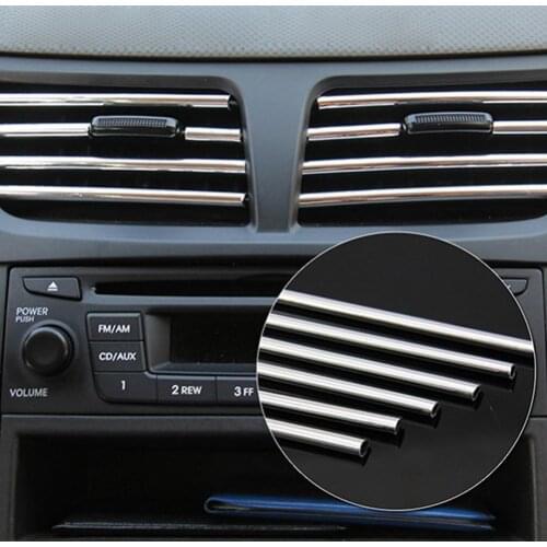 4m U Style Chrome Air Conditioner Outlet Vent Trim Grille Strip Car Decoration