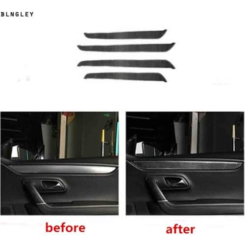 4pcs/lot Epoxy glue carbon fiber grain four Interior doors decoration cover for 2012-2016 Volkswagen VW passat B7 passat CC
