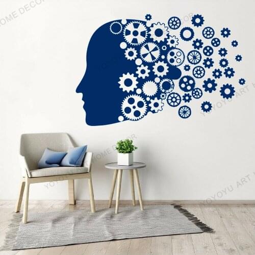 Abstract Brain Wall Stickers Teen Reading Room Mind Anatomy Vinyl Wall Decal Decor Living Room Large Wall Sticker Murals JC214