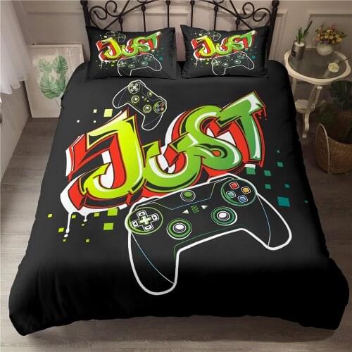 AHSNME GEEK Technology Male Gamepad Game Master Theme bedding set boy Quilt Cover Pillowcase Set support custom size picture