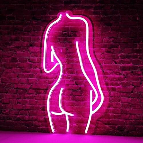 Acrylic Lady Led Neon Sign Lights Wall Hanging Bar Pub Decor Artwork Night Light Neon Bulbs Lamp Bedroom Decoration Lighting