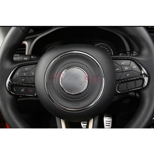 Accessories For Jeep Renegade 2016 2017 2018 Interior Steering Wheel Button Panel Cover Trim Carbon Fiber Color SUV Styling