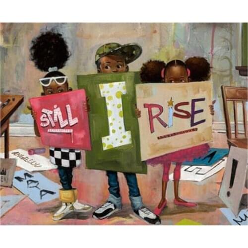 Diamond Painting Diamond Embroidery african Children classroom cross Stitch DIY Diamond Mosaic Rhinestones Home Decor GJ709