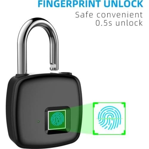 Tuya Smart Home Fingerprint Lock Bluetooth Safe Padlock Door Lock Waterproof Keyless USB Rechargeable Zinc Alloy House