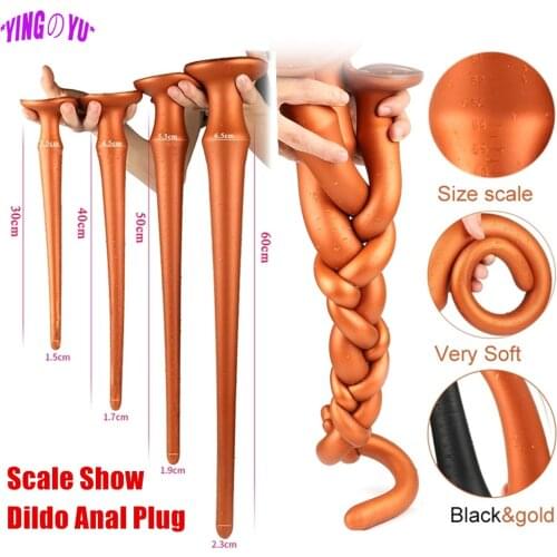 60cm 24 Inch Long Vagina Scale Dildo Anal Plug Soft Buttplug Adult Sex Toys For Men Women Prostate Massgaer Anus Vaginal Dilator