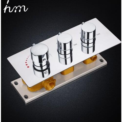 Hm 2 Functional Channels High Flow 70L Temperature Thermostatic Controller Water Mixer Bath Shower Brass Chrome Mixer Finishing