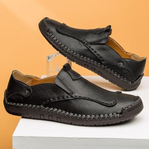 Leather Mens Shoes Casual Luxury Brand Men Loafers Fashion Breathable Driving Shoes Slip on Moccasins Size 38-48