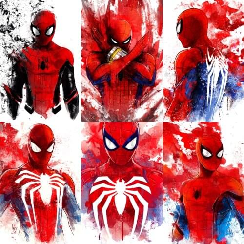 5D DIY Diamond Painting Disney Marvel Movie Spiderman Diamond Embroidery Full Square Drill Cross Stitch Kit Home Decoration