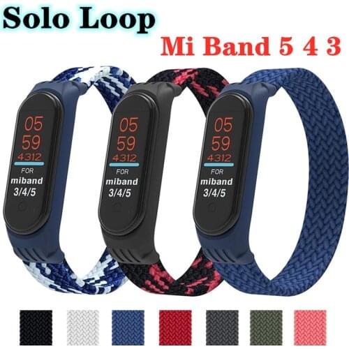 Nylon Strap For Xiaomi Mi Band 6 5 4 3 Elastic Braided Wristbands Sports Soft Breathable Wristband Bracelet on Mi Bend 3/4/5/6