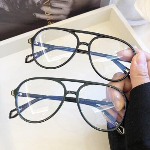 New Vintage Pilot Anti-blue Glasses Frame Women Fashion Optical Transparent Eyeglasses Men Oculos Feminino Female Spectacles
