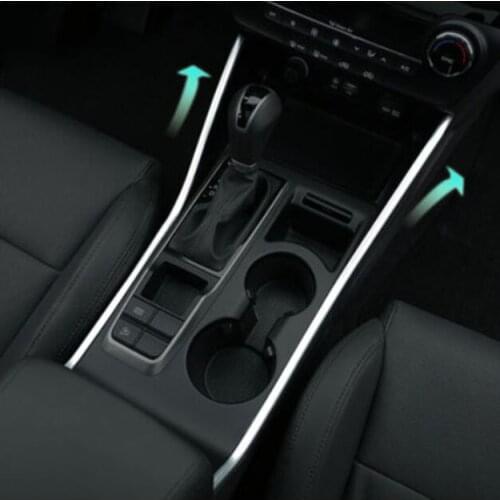 FIT FOR HYUNDAI TUCSON 2015 2016 CHROME INNER SHIFT GEAR PANEL CUP HOLDER TRIM STYLING FRAME COVER LINE CUP HOLDER STRIP GARNIS