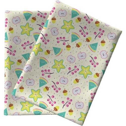 Half Yard 45*140Cm Cartoon Fruits Watermelon Print Polyester Patchwork Stof DIY Handmade Material 1719