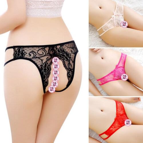 Sexy Opening underwear women Crotch Panties Lace Open Open Crotchless Thongs for Sex Plus Size Female Underpants Sex Briefs