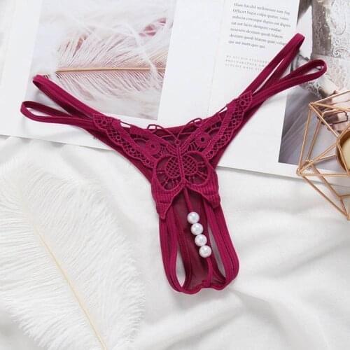 Personality womens underwear Opening Crotch sexy panties transparent G-string Thong female lace lingerie low-waist briefs Women