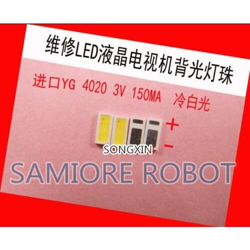 1000pcs AOT LED Backlight Middle Power LED 0.5W 3V 4020 48LM Cool white LCD Backlight for TV TV Application 4020C-W3C4