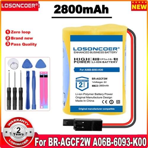 2800mAh Battery BR-AGCF2W BR AGCF2W Lithium 6V PLC Batteries with Black Plug Fanuc Batteries