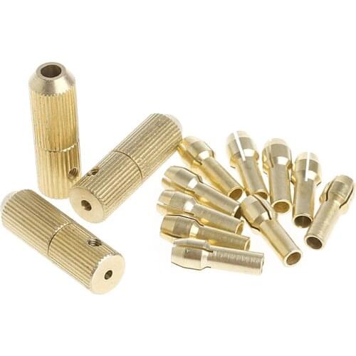 3+10Pcs 0.5-3.2mm Micro Twist Hand Drill Kit Chuck Electric Drill Bit Collet 62KD