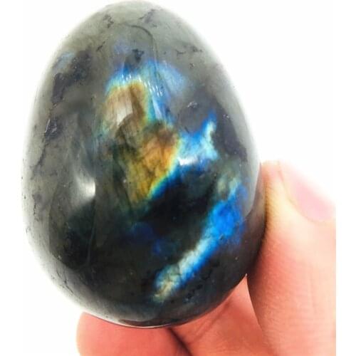 46mm Labradorite crystal egg wand point healing natural gem collection home feng shui decoration