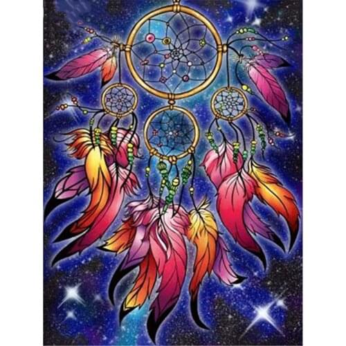5D Diamond Painting Mosaic Dreamcatcher Diamond Embroidery Feather Crystal Sale Full Square Rhinestone Gift Wall Decor FH123