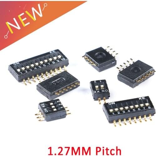 5pcs Toggle Switch SMD SMT Slide Type Switch 1P 2P 3P 4P 5P 6P 8P 1.27mm Position Way DIP Black Pitch Black Snap Switch