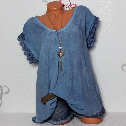 5xl Plus Size Tunic Tops For Ladies Blusas Feminina Verao 2021 Women Short Sleeve Hollow Out Soild O-neck Tops Sexy Shirt Blouse