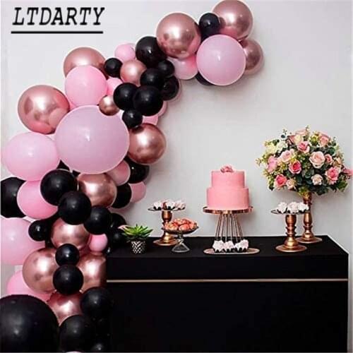 94pcs black pink balloon garland arch kit rose gold metal balloon birthday party wedding baby shower graduation decoration