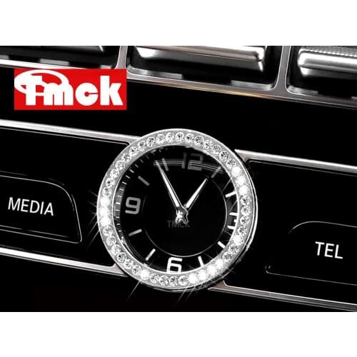 For Mercedes Benz C E S CLS GLC W205 W212 W213 W222 W218 X253 Car Accessories Central Clock Table Watch Ring Trim Diamond Cover