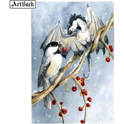 ARTBACK 5d diy diamond painting dragon bird full square drill dragon animal 3d mosaic round rhinestone diamond embroidery gift