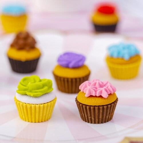 Free shipping 10packs Fancy Cake Box Eraser Set cute stationery 2B Pencil Eraser for Kids Writing tool