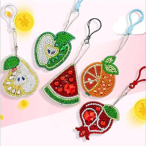Hot Sale Diy Diamond Painting Keychain Yellow Cute Cartoon Emotion Full 5d Drill With Frame Special Diamond On Paper Bag