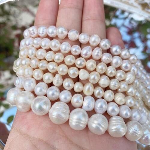 Natural Freshwater Pearl Beaded High Quality Round Shape Punch Loose Beads for Make Jewelry DIY Bracelet Necklace Accessories