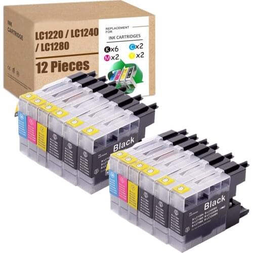 For Brother LC1280 Ink for Brother LC1240 LC1220 for MFC-J280W,MFC-J425W,MFC-J430W,MFC-J435W,MFC-J5910DW,MFC-J6510DW,DCP-J925DW