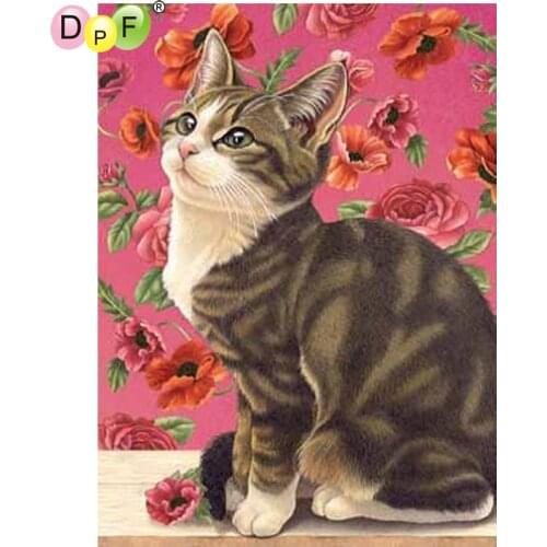DPF DIY Cat quilt 5D needlework diamond painting cross stitch home decor crafts diamond mosaic full square diamond embroidery