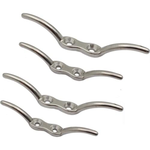 ISURE MARINE 4pcs Stainless Steel 316 Rope Stud Yacht Bollards /Flagpole Hook pipe for 4 "