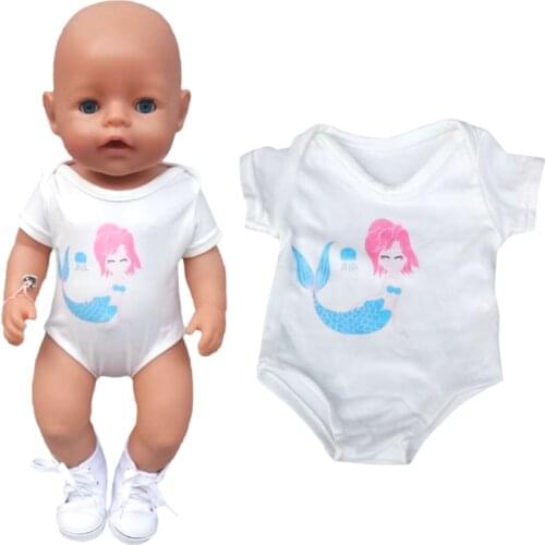 40cm 43cm Baby Doll Rompers Dark Blue Clothes Pajama Children Girl Toys Outfits Baby Girl Gift