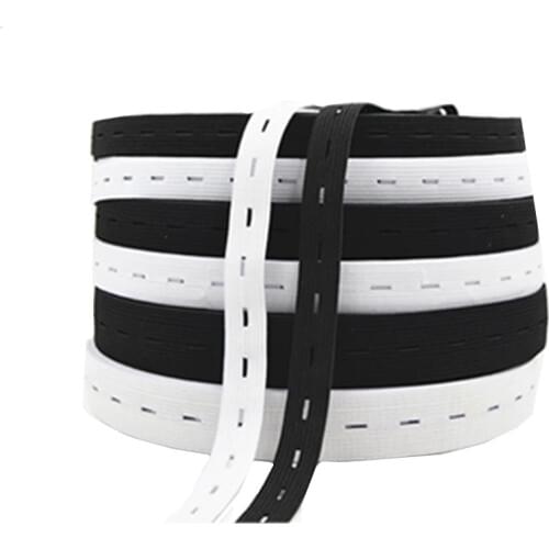 15/20/25mm X 3 Meters DIY Sewing Button Hole Knit Elastic Bands Ribbon Tape White/Black Wire Webbing 5BB5631