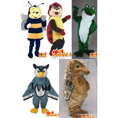 Cute Hot Cartoon Character Adult owl Hedgehog frog ladybug and Bee Dress cosplay Halloween Party Costume