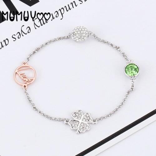 SWA Fashion Jewelry High Quality Treasure Charm Simple and Charming Clover Magnetic Bracelet Romantic For Womens Gift