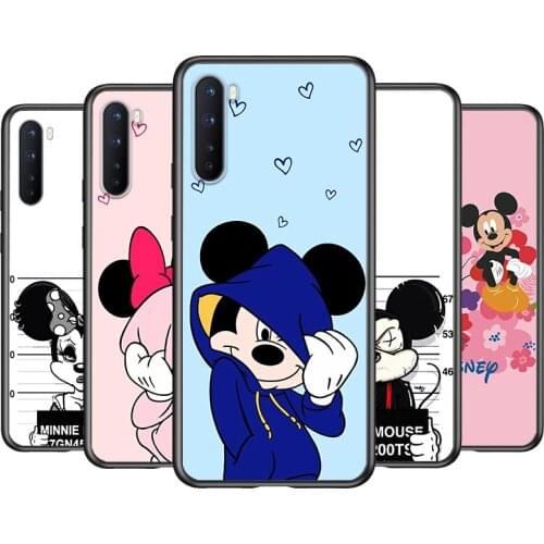 Soft TPU Mickey mouse love Shockproof Silicone Cover for OnePlus Nord N100 N10 8T 8 7T 7 6T 6 5T Pro Black Phone Case