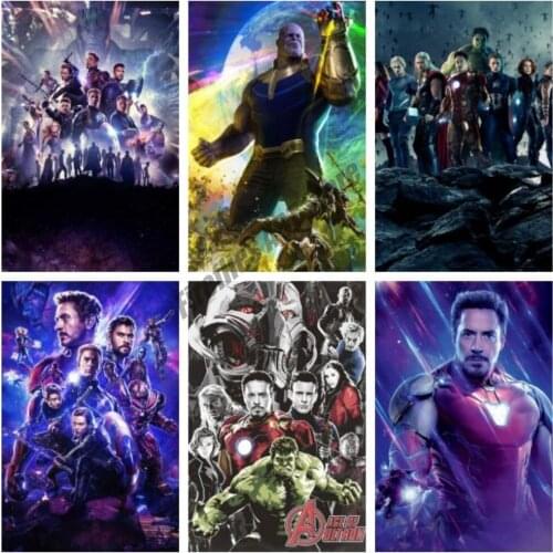 Marvel 5D DIY Diamond Painting Hulk Avengers 4 Cross Stitch Kits Diamond Embroidery Full Drill Mosaic Picture Home Decoration