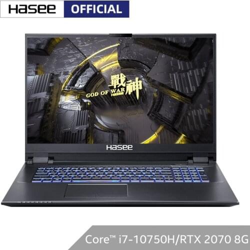 Hasee G9-CU7PK Laptop for Gaming(Intel Core I7-10750H+RTX 2070 8G/16GB RAM/256 SSD+1T HDD/17.3''144hz IPS)Notebook computer