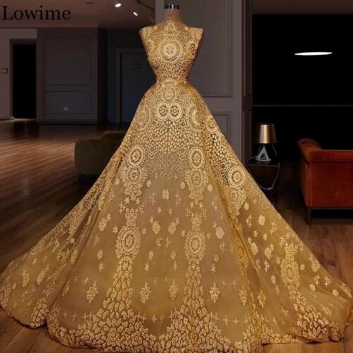 Newest Yellow Muslim Evening Dress 2020 Special Fabric Celebrity Dress Turkish Women Prom Gowns Party Robe De Soiree Vestidos