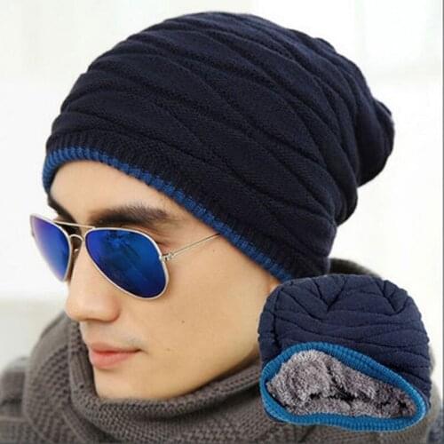NEW Men Women Winter Knitted Stocking Hat Unisex Beanie Winter Hats Cap Stripe Knit Hiphop Hat Male Female Warm Wool Cap