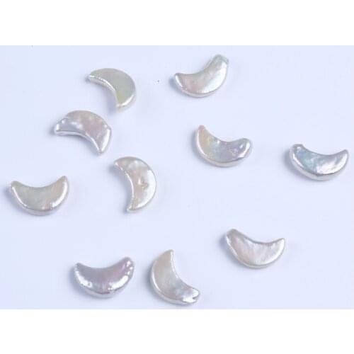 Wholesale big size 11*19mm moon shape pearl loose beads