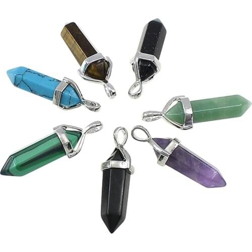 Natural Stone Pendants Point Pendants Charms pendants Quartz Opal Stone Chakra Pendant Jewelry Making Assorted Necklace