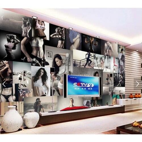 Custom photo wallpapers 3d TV wallpaper murals Fitness sporty woman photo wall background wall papers for living room decoration