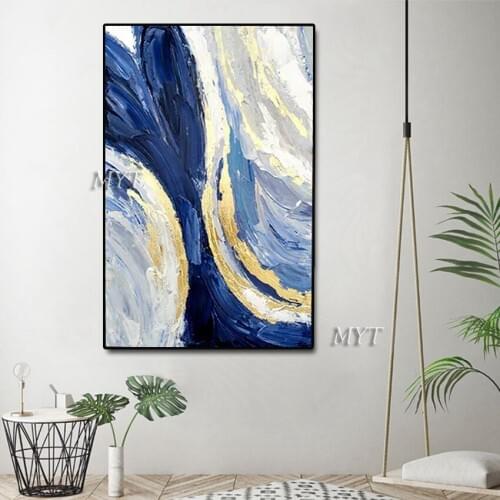 Posters And Prints Cuadros Wall Art New Gold Leaf Abstract Painting Canvas Art Hand Painted High Quality Modern Home Frameless