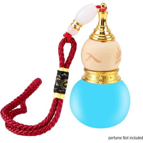 LEEPEE Air Freshener Pendant Bottle For Essential Oils Diffuser Gourd Shaped Empty Glass Bottle Car Air Perfume Bottle