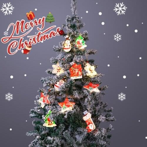 Christmas Light Decor Hanging LED Santa Tree Decor Festival Themed Night Light for Party Home xqmg Christmas Pendant Drop 2021